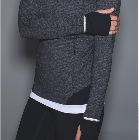 Lululemon Runderful 1/2 Zip Mini Check Pique Black Heathered Black / Black - Picture 4 of 16